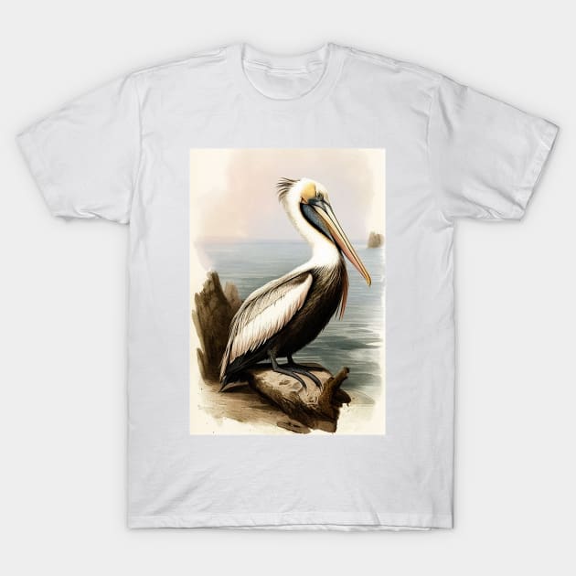 Vintage Pelican Painting T-Shirt by Walter WhatsHisFace